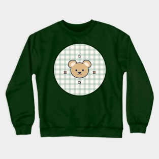 Green Gingham Bear Crewneck Sweatshirt